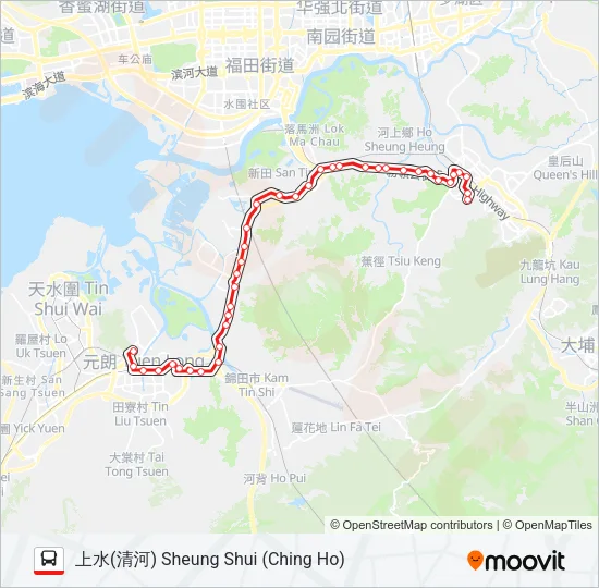76K Bus Line Map