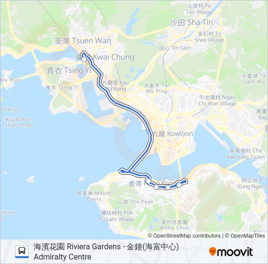 巴士NR38的線路圖