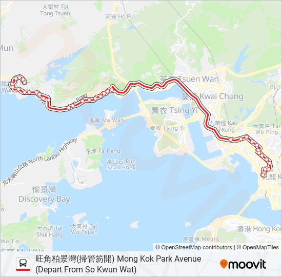 52X bus Line Map