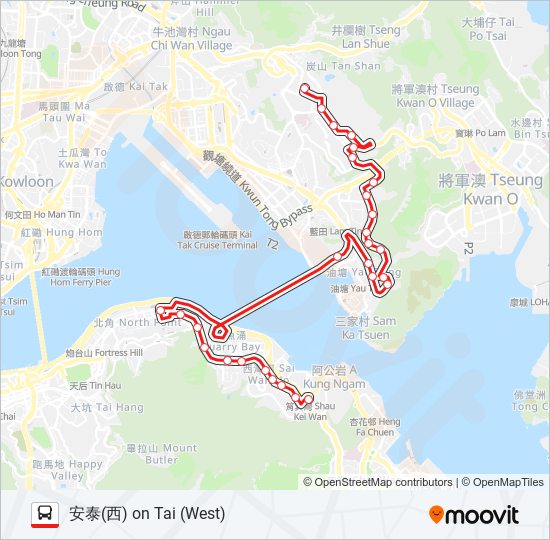 613 bus Line Map