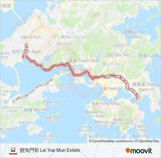 62X Bus Line Map