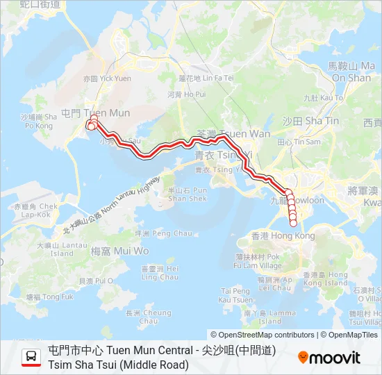 260B Bus Line Map