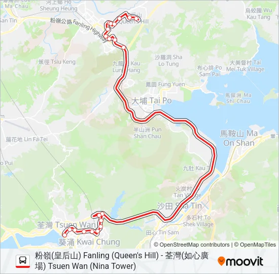 278A Bus Line Map