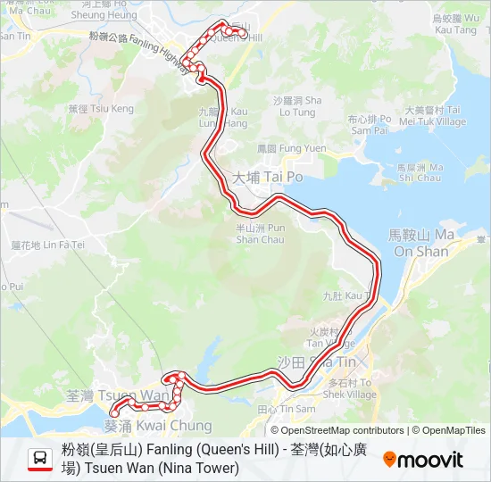 278A Bus Line Map