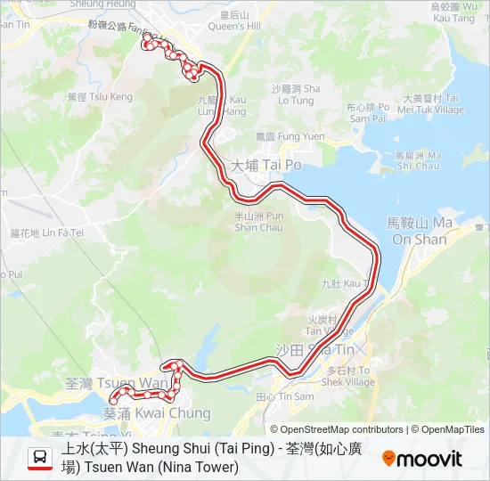 278P Bus Line Map