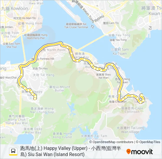 X8 Bus Line Map