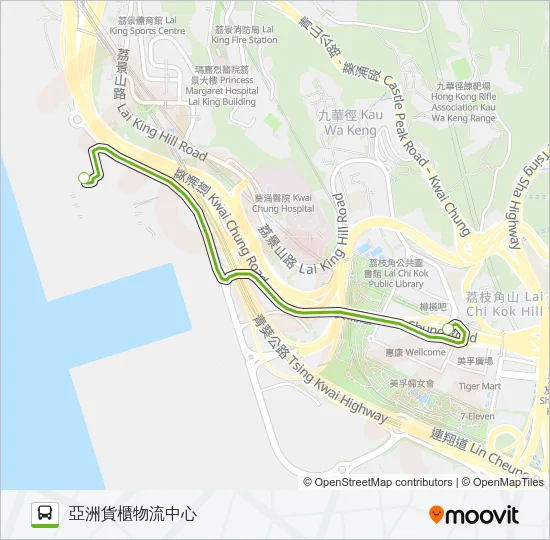 巴士美孚線的線路圖