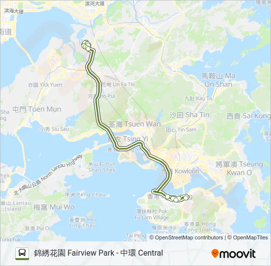 巴士NR91的線路圖