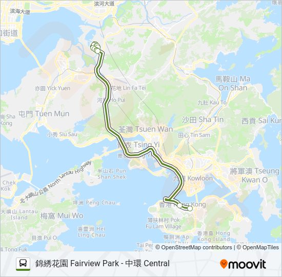 巴士NR91的線路圖