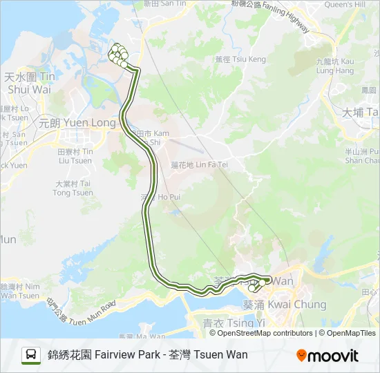 巴士NR92的線路圖
