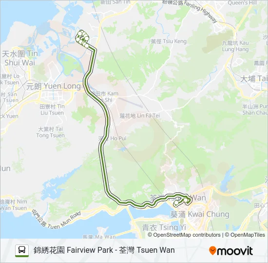 NR92 Bus Line Map
