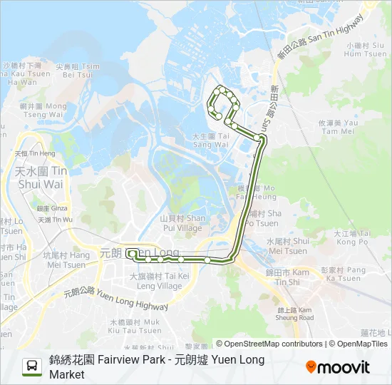 巴士NR93的線路圖