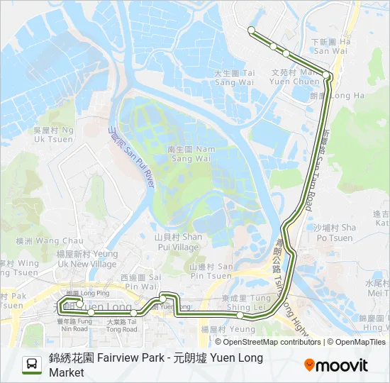 巴士NR93的線路圖