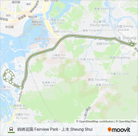 巴士NR94的線路圖