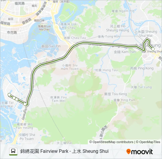 巴士NR94的線路圖