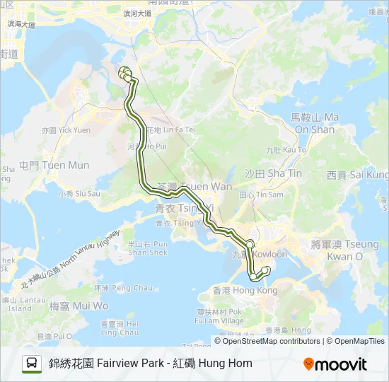 巴士NR936的線路圖