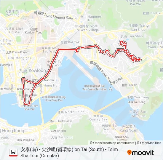 213X Bus Line Map