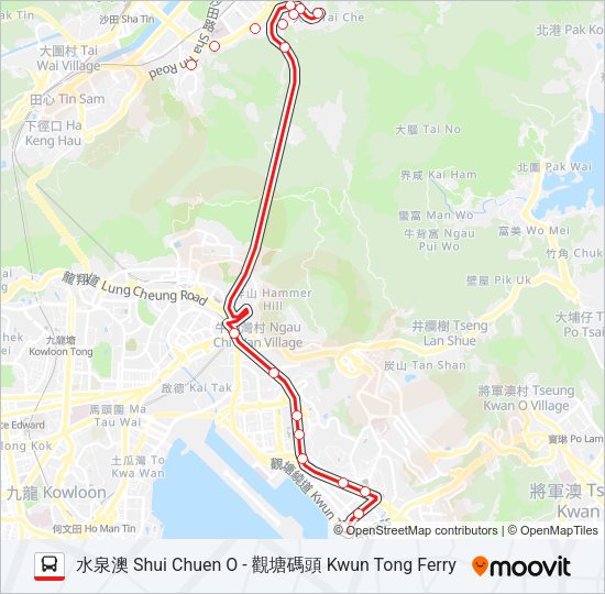 巴士83X的線路圖