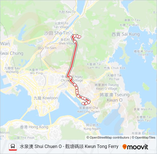 巴士83X的線路圖