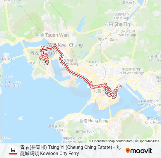 241X Bus Line Map