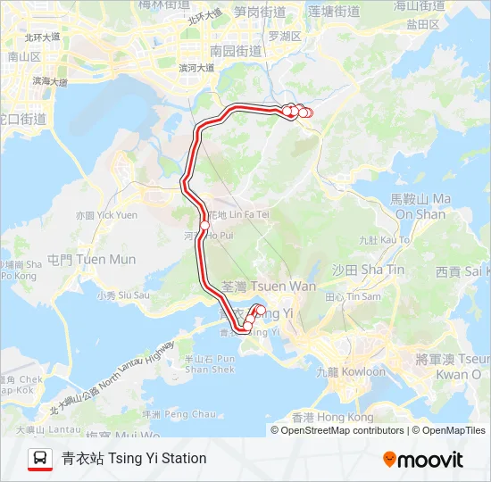 279A Bus Line Map