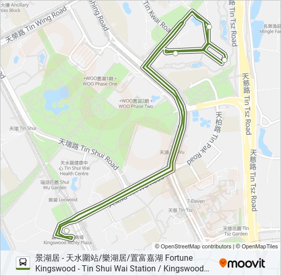 NR954 bus Line Map