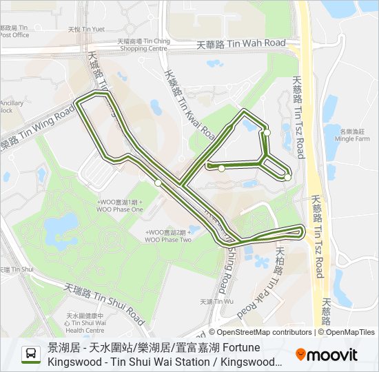 NR954 bus Line Map