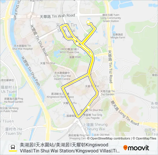 巴士NR956的線路圖
