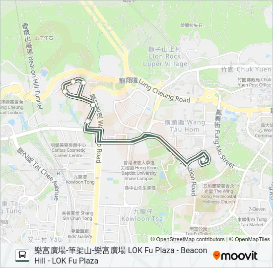 筆架山線(免費) BEACON HILL (FREE) Bus Line Map