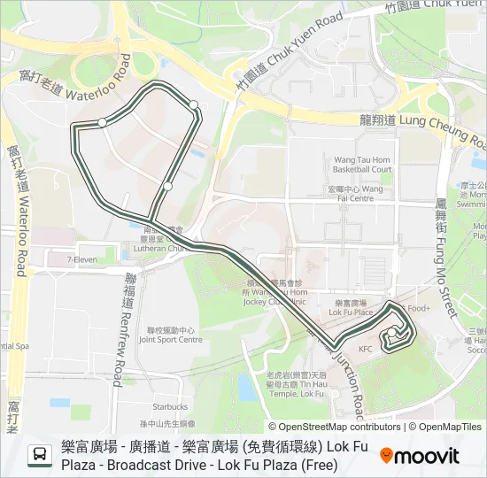 廣播道線(免費) BROADCAST DRIVE (FREE) Bus Line Map