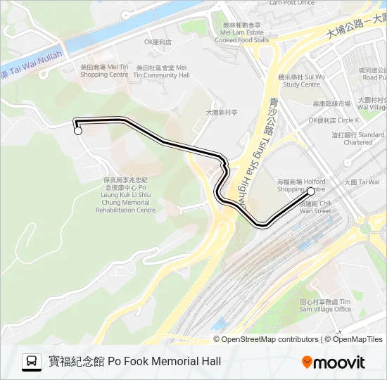 巴士寶福紀念館(免費) PO FOOK MEMORIAL HALL (FREE)的線路圖