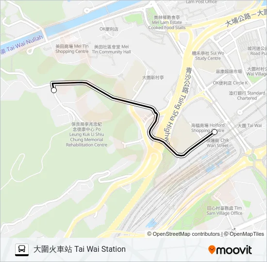巴士寶福紀念館(免費) PO FOOK MEMORIAL HALL (FREE)的線路圖
