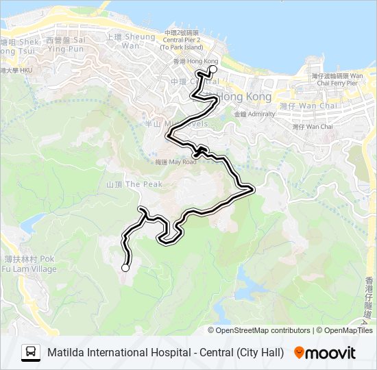 明德國際醫院 - 中環(大會堂) bus Line Map