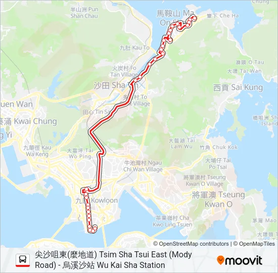 N287 Bus Line Map