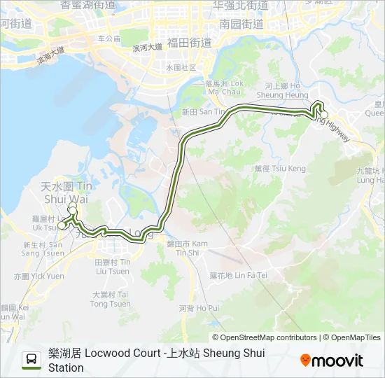 巴士NR902的線路圖