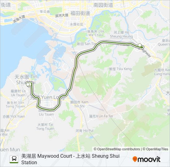 NR907 bus Line Map