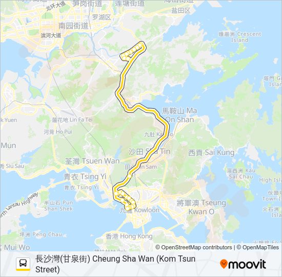 巴士79X的線路圖