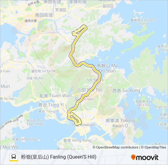 巴士79X的線路圖