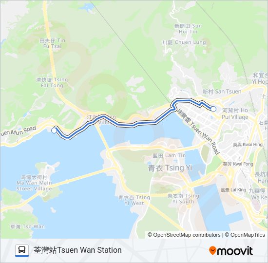 巴士NR339的線路圖
