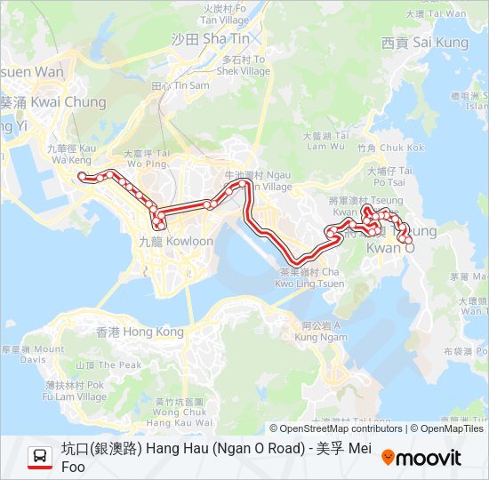 巴士293S的線路圖