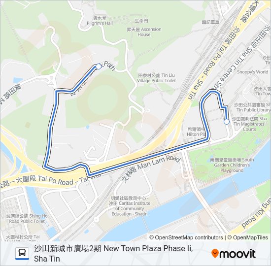 巴士NR809的線路圖