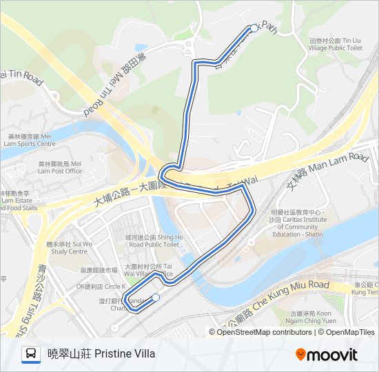 巴士NR809的線路圖