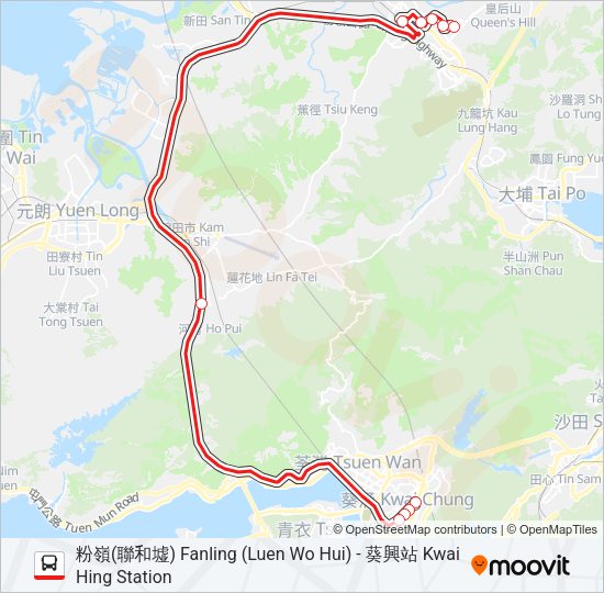 巴士279B的線路圖