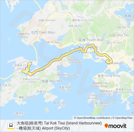 E21 bus Line Map