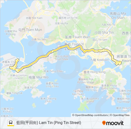 巴士E22的線路圖