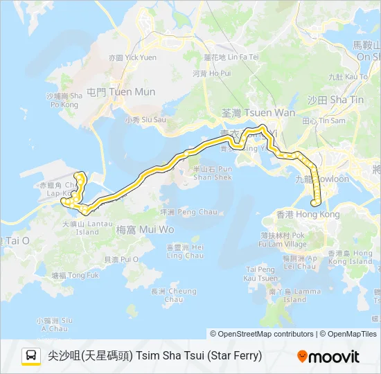 N21 Bus Line Map