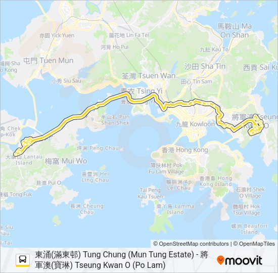 巴士E22S的線路圖