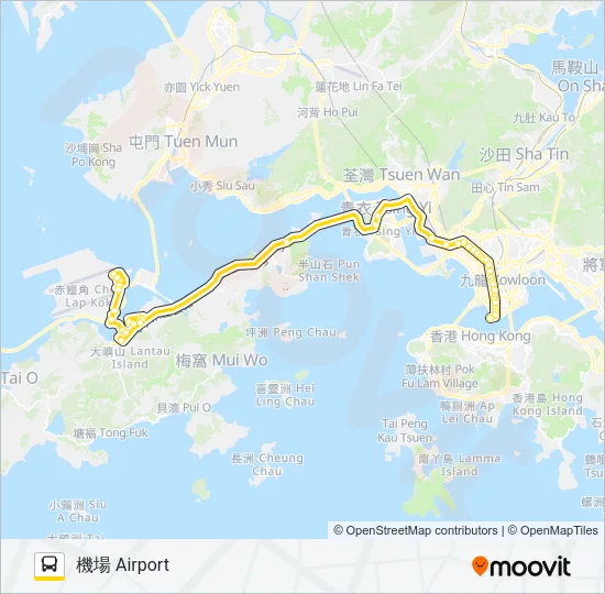 N21A Bus Line Map