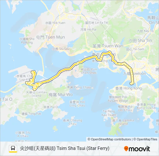 N21A Bus Line Map