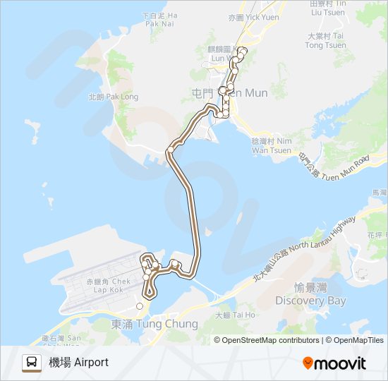 A33X Bus Line Map